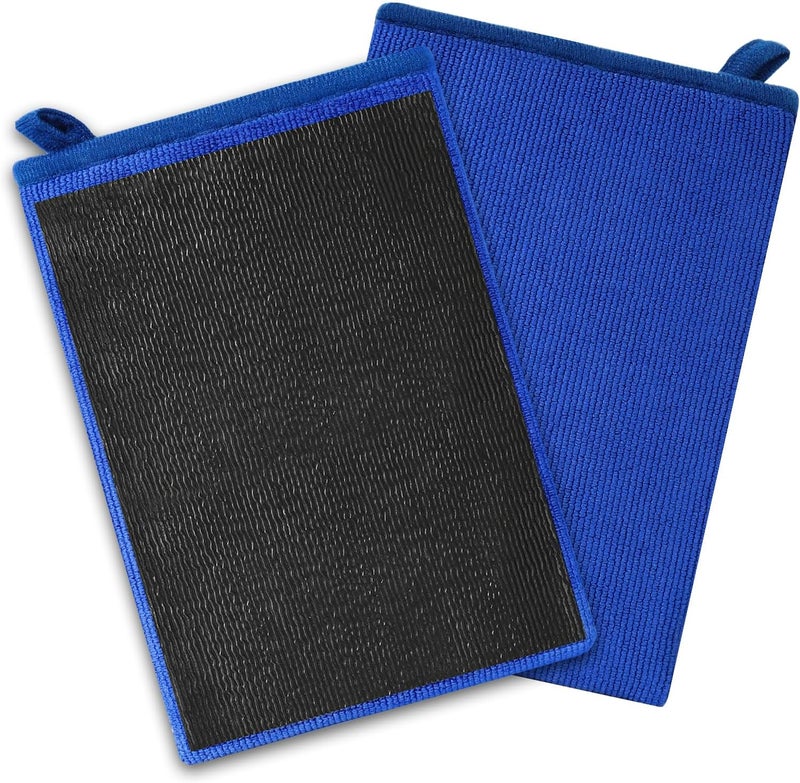 TOLDATLI Clay Mitt Auto Detailing 2 Pack, Fine Grade Microfiber Car Clay Bar Mitt, DIY Detail Tool & Kit Car Detailing Alternative (Blue) - Image 1